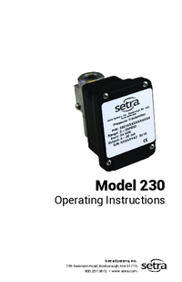 Thumbnail of document Manual - 230 Wet-to-Wet Differential Pressure Transducer